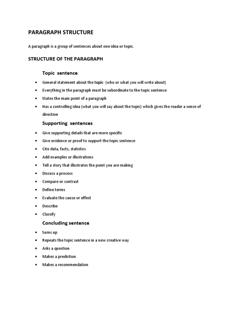 Paragraph Structure and Organization Guide | PDF | Career & Growth
