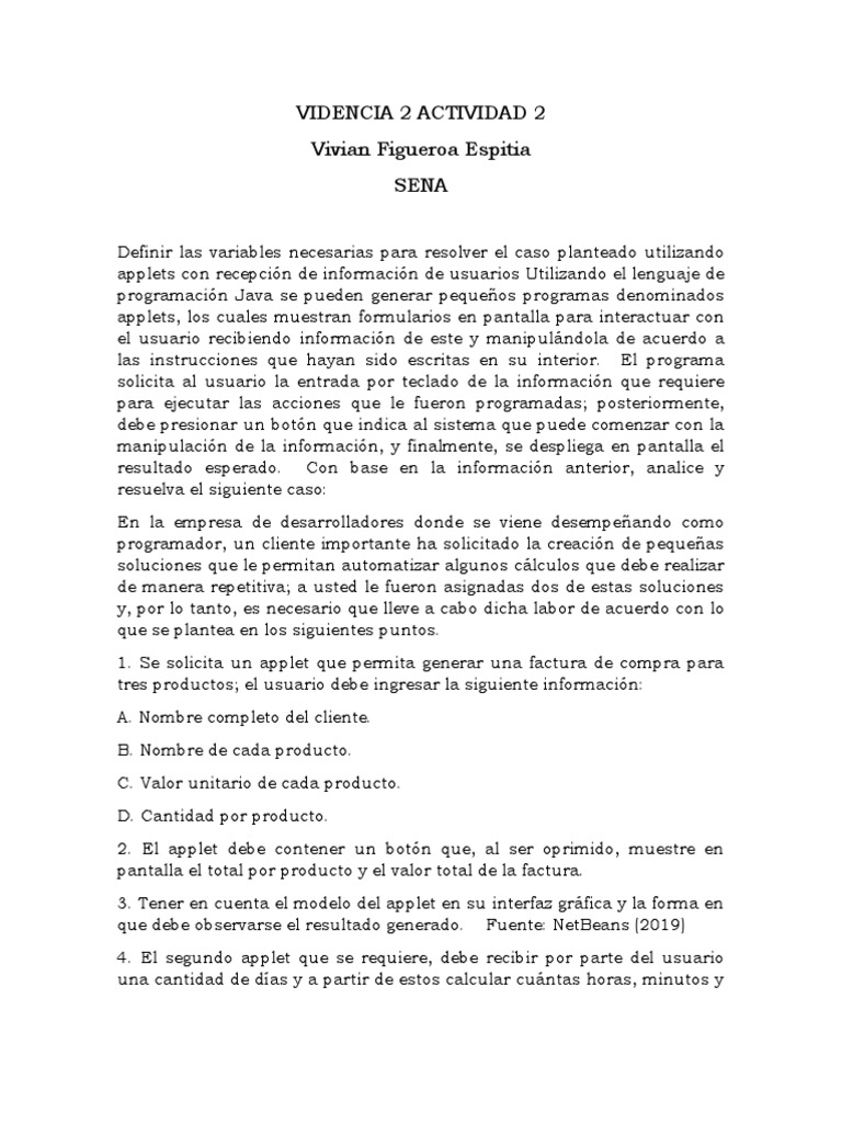 Evidencia 2 Actividad 2 | PDF | Programa de computadora | Programación