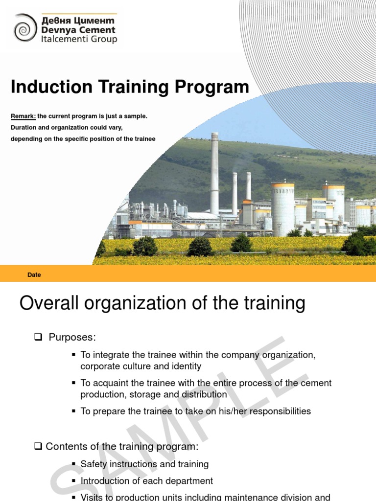 Induction Training at Devnya Cement | PDF | Cement