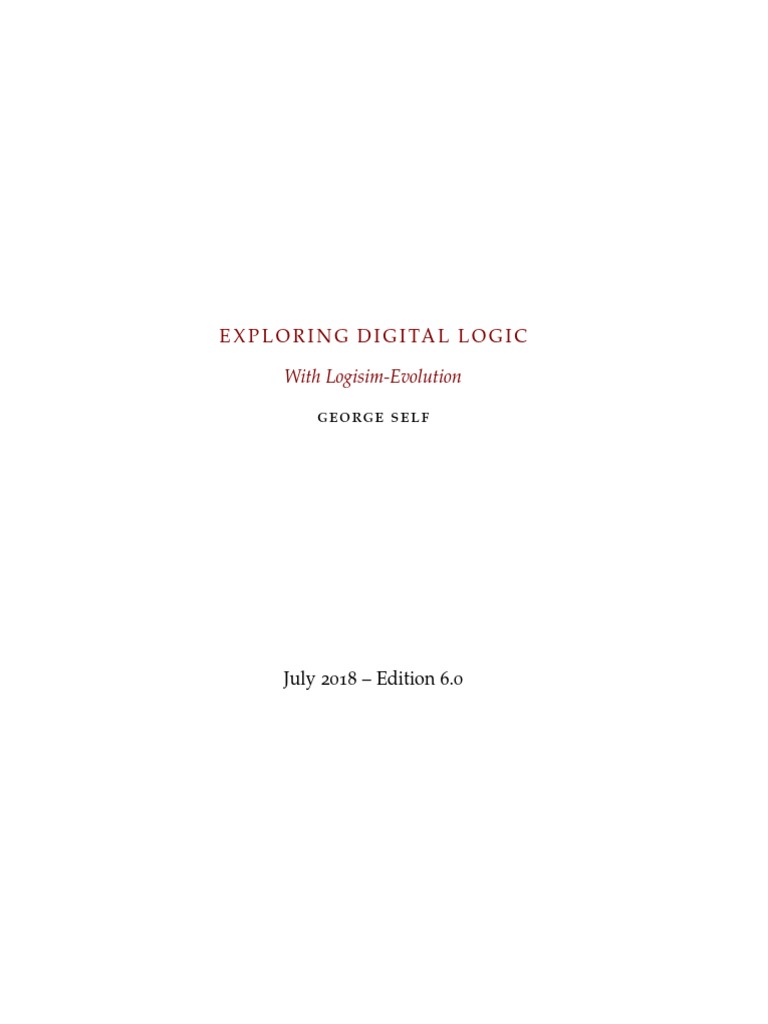 Exploringdigitallogic With Logisim-Evolution: Georgeself | PDF ...