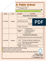 Activities To Be Conducted On (December 2022)