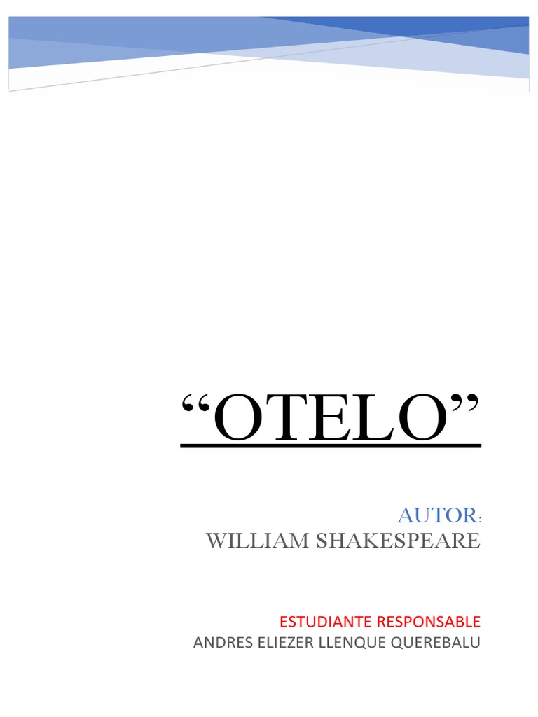 Analisis Literario... Otelo | PDF | OTELO | William Shakespeare