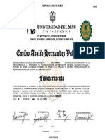 Diploma de La Universiad Del Sinu