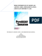 Stakeholders Experiences in Modular Distance Learning (MDL) Implementation: Milagros East District Case