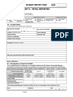 Part A - Initial Reporting: Incident Report Form