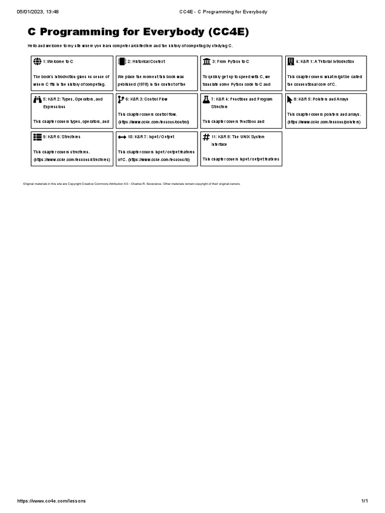 Cc4e c programming for everybody pdf c programming language