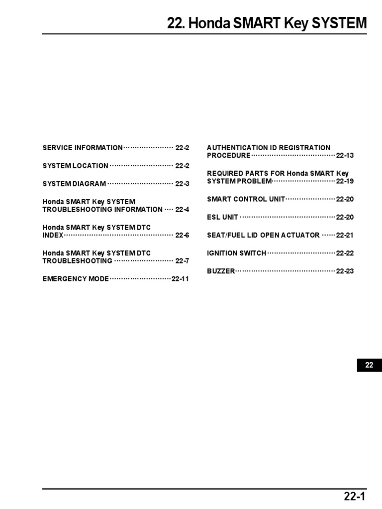 Forza XADV 750 2021 Honda Smartkey Wiring Diagram System PDF