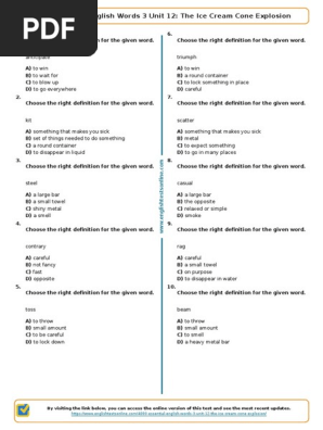 1968 4000 Essential English Words 3 Unit 12 the Ice Cream Cone Explosion Englishtestsonline.com