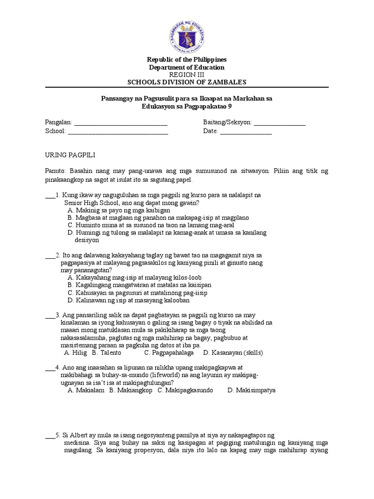 Esp 9 Q4 PT | PDF