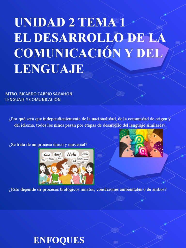 U2 t1 El Desarrollo de La Comunicacion | PDF | Aquisición de idioma ...