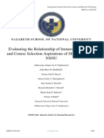 Evaluating The Relationship of Immersion Program and Course Selection Aspirations of SHS Students in NSNU