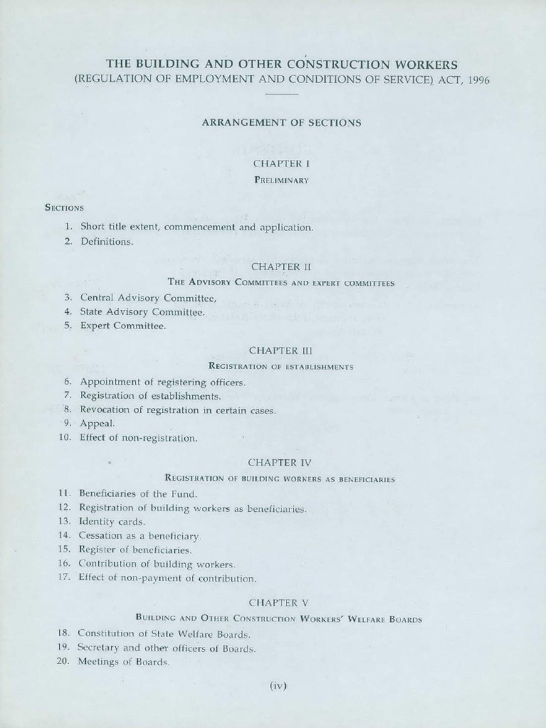 Building other construction workers regulation of employment
