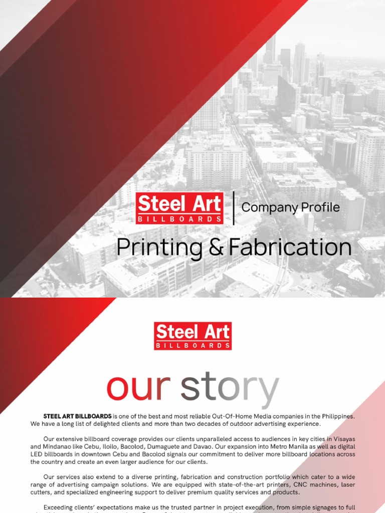 Steel Art Billboards Company Profile Printing & Fabrication 2023 PDF