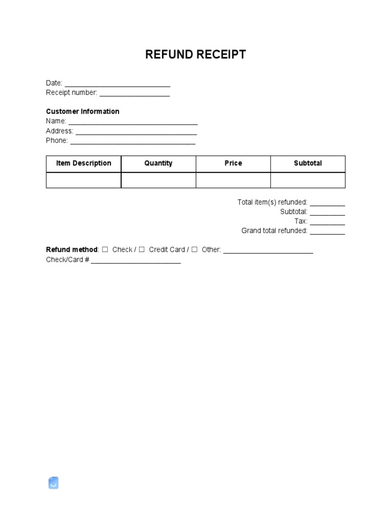Refund Receipt Template | PDF | Law