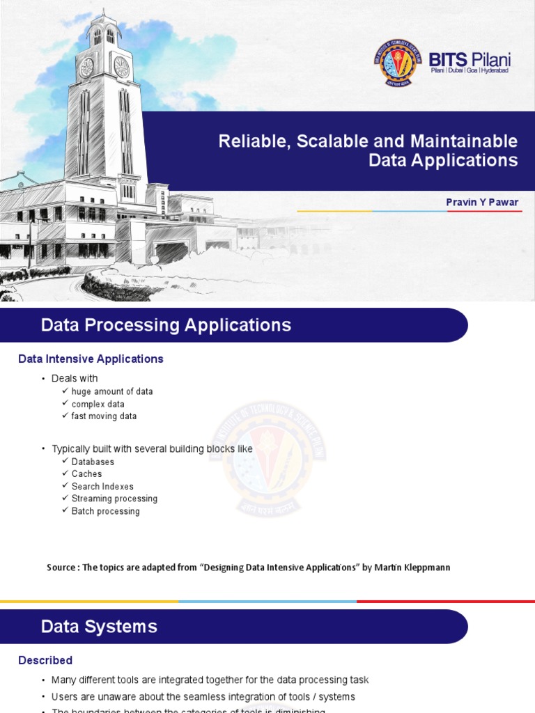 LS1.1 - V1 Reliable, Scalable and Maintainable Data Applications | PDF ...
