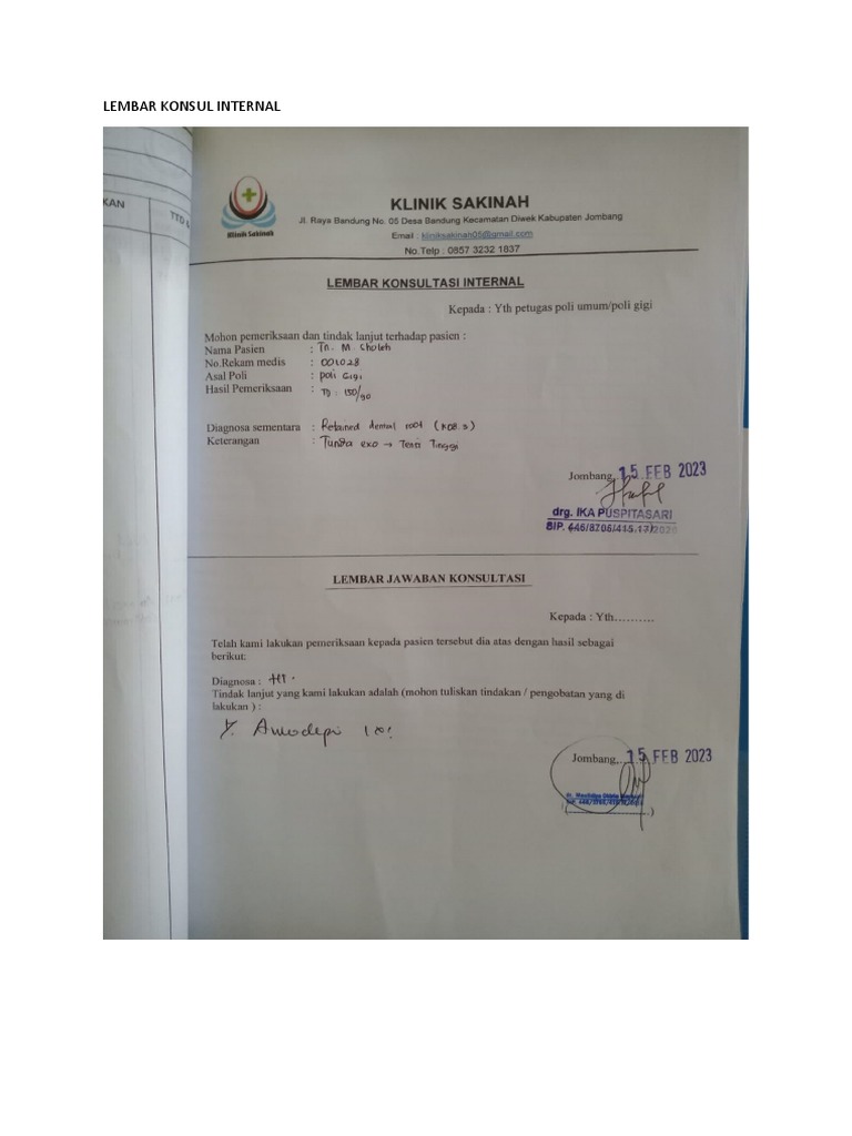 Lembar Konsul Internal | PDF