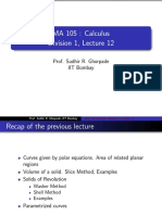 MA 105: Calculus Division 1, Lecture 12: Prof. Sudhir R. Ghorpade IIT Bombay