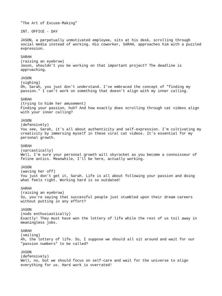 The art of excuse making pdf