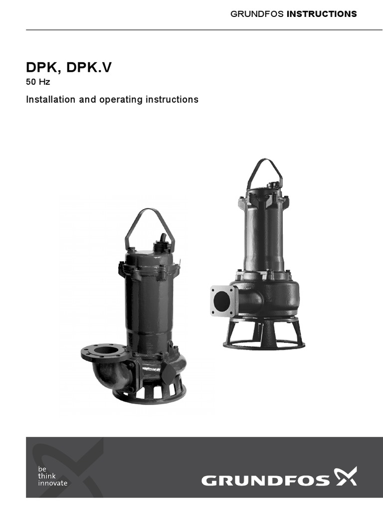 Grundfos DPK Pump Installation Guide | PDF | Pump | Electric Motor