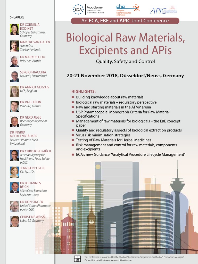 ECA Biological Raw Materials Excipients PDF Biopharmaceutical