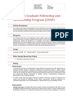 Policy On Graduate Fellowship