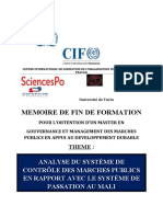 Memoire de Master Systeme de Passation en Rapport Avec Systeme de Controle Au Mali