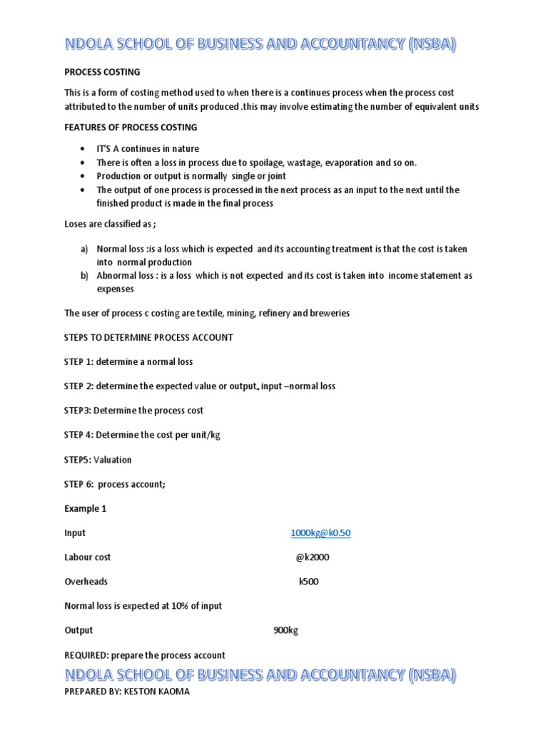 Process Costing Method Explained | PDF | Cost | Business