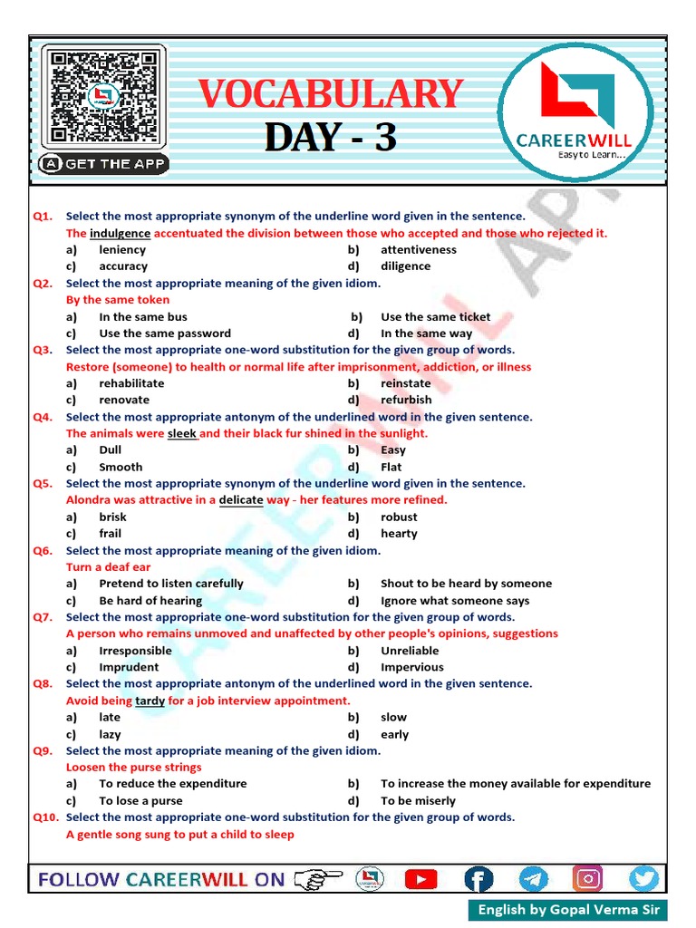 Vocabulary Exercises and Idioms | PDF | Lexical Semantics | Lexicology