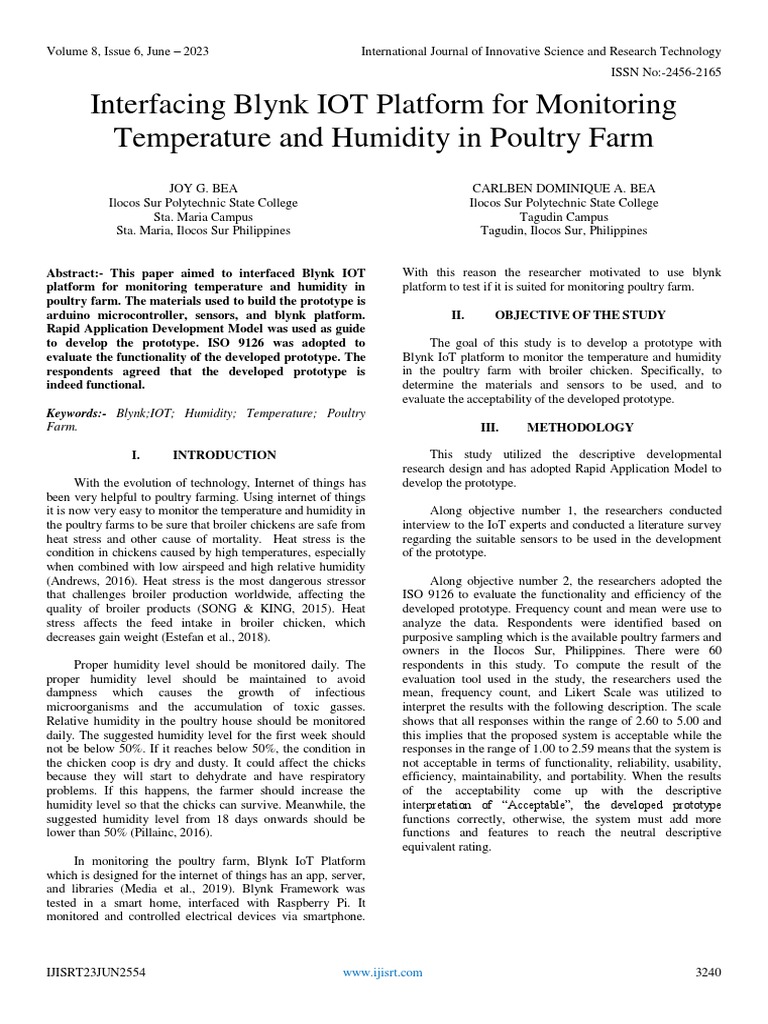 Blynk IoT for Poultry Farm Monitoring | PDF | Internet Of Things ...