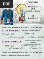 Addition and Subtraction of Radicals 