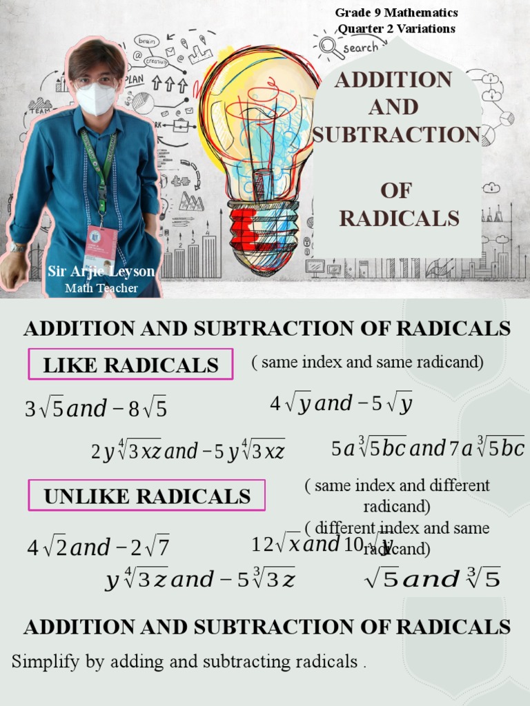 Adding and Subtracting Radicals | PDF | Mathematics | Science