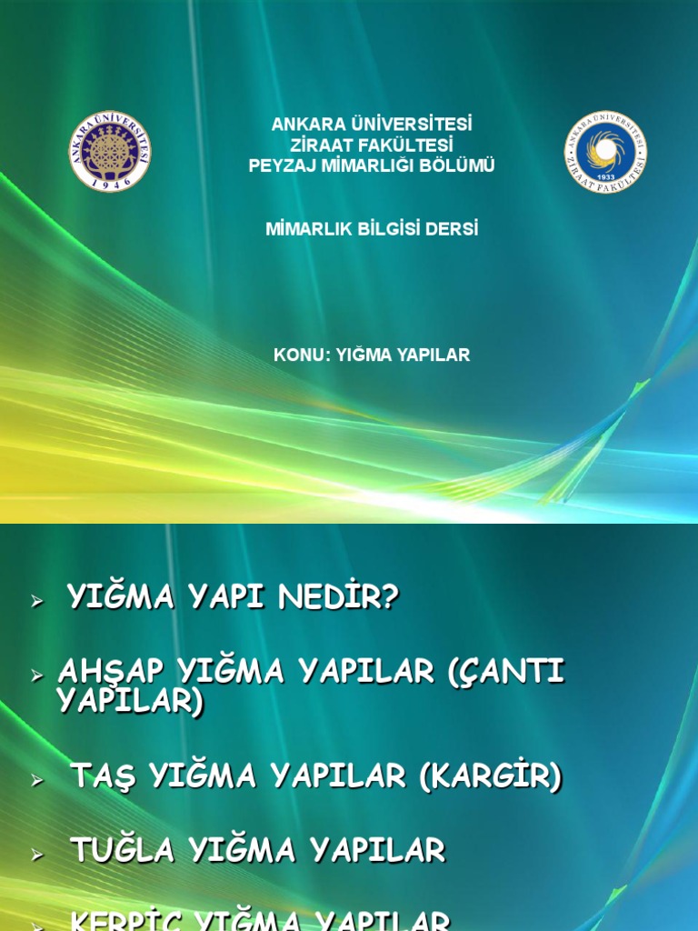 Mimarlik Bilgisi 7.2. Hafta Yığma Yapılar | PDF