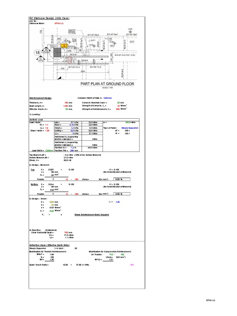 Staircase Design To Cop For Structural Use of Concrete Type 1 | PDF ...