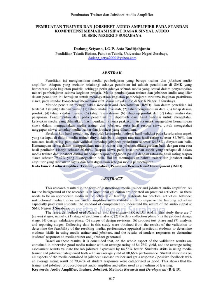 Jobsheet Audio Video Contoh 1 | PDF