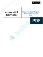 Official UPSC Civil Services (Prelims) GS Paper-I 2020