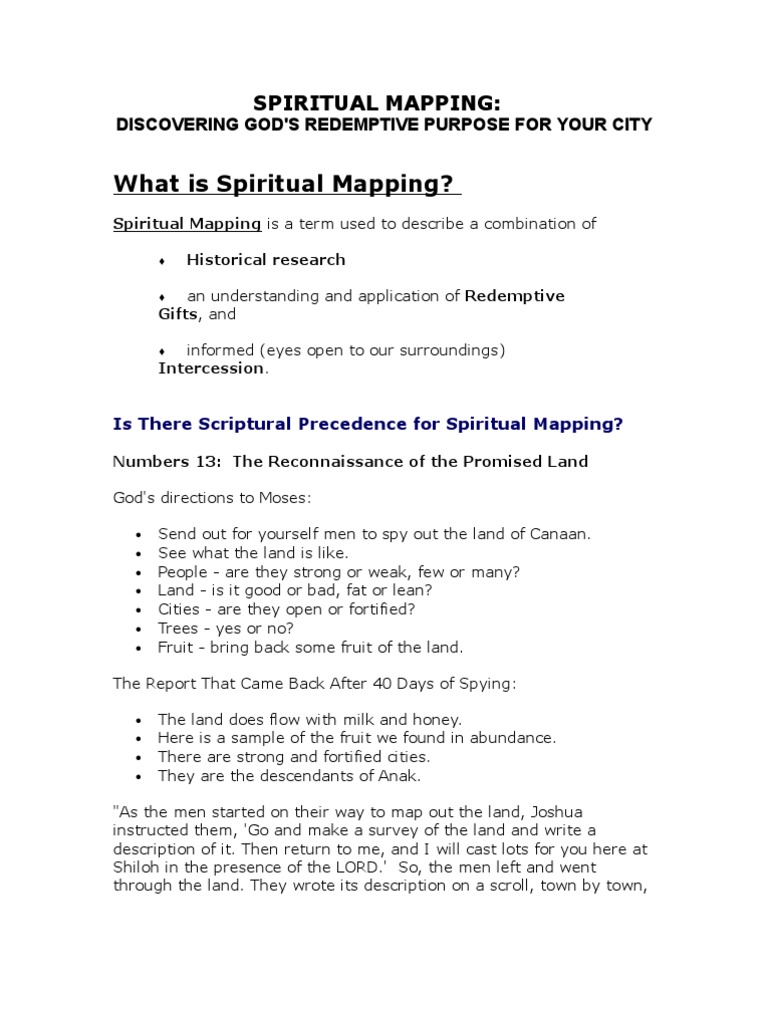 Spiritual Mapping for City Redemption | PDF | Joshua | Paul The Apostle