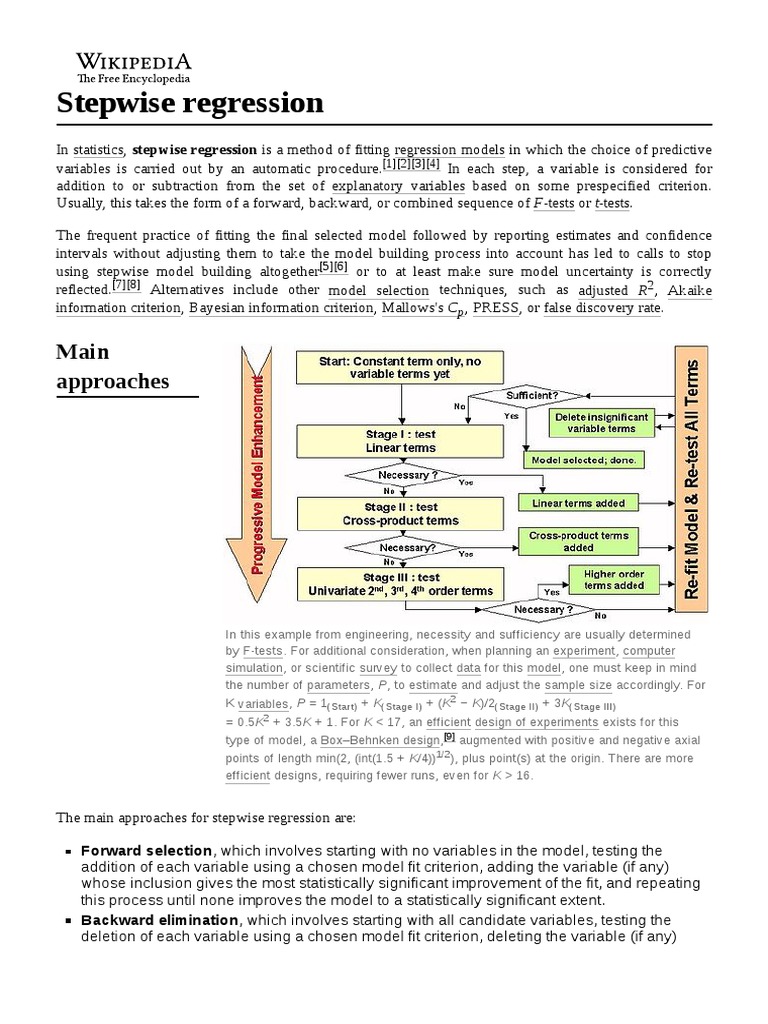 Stepwise Regression | PDF | Probability And Statistics | Statistics