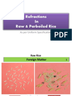 Refractions in Raw Parboiled Rice