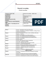 Financial Accounting Weekly Plan