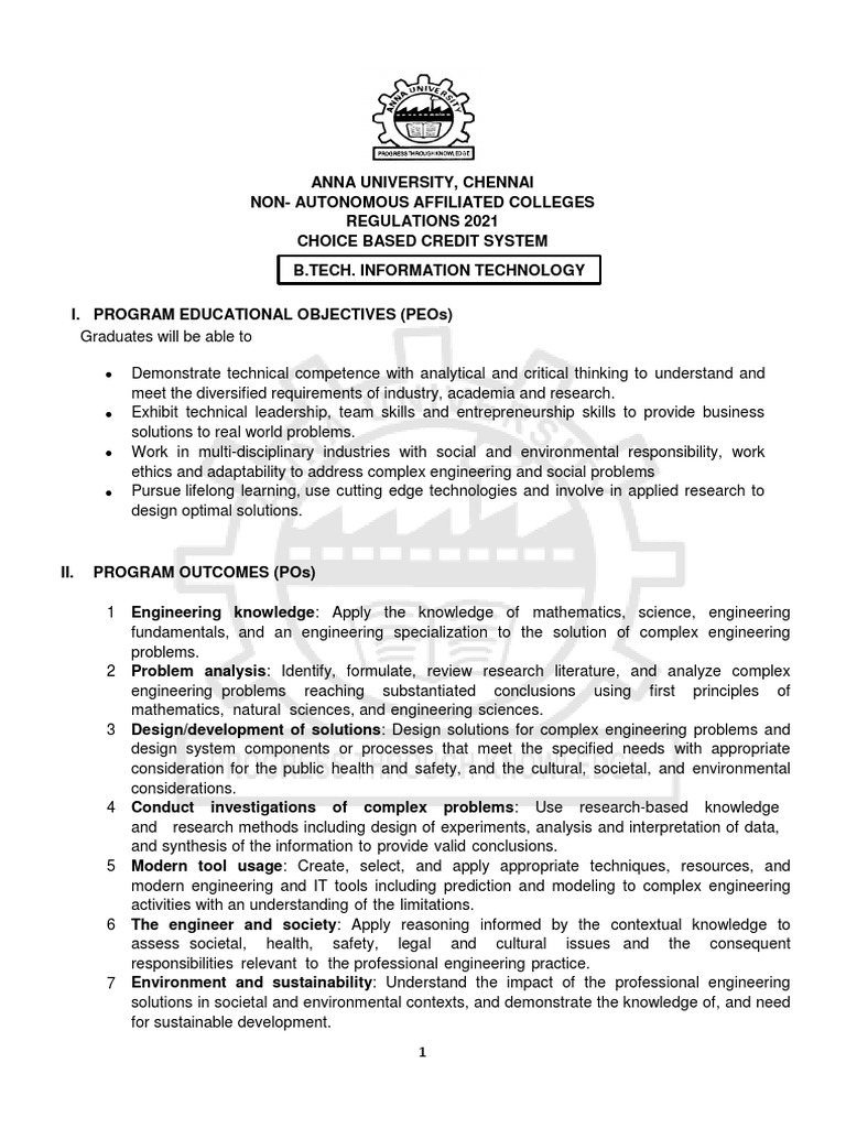 2021 Anna University Regulations PDF Engineering Deep Learning