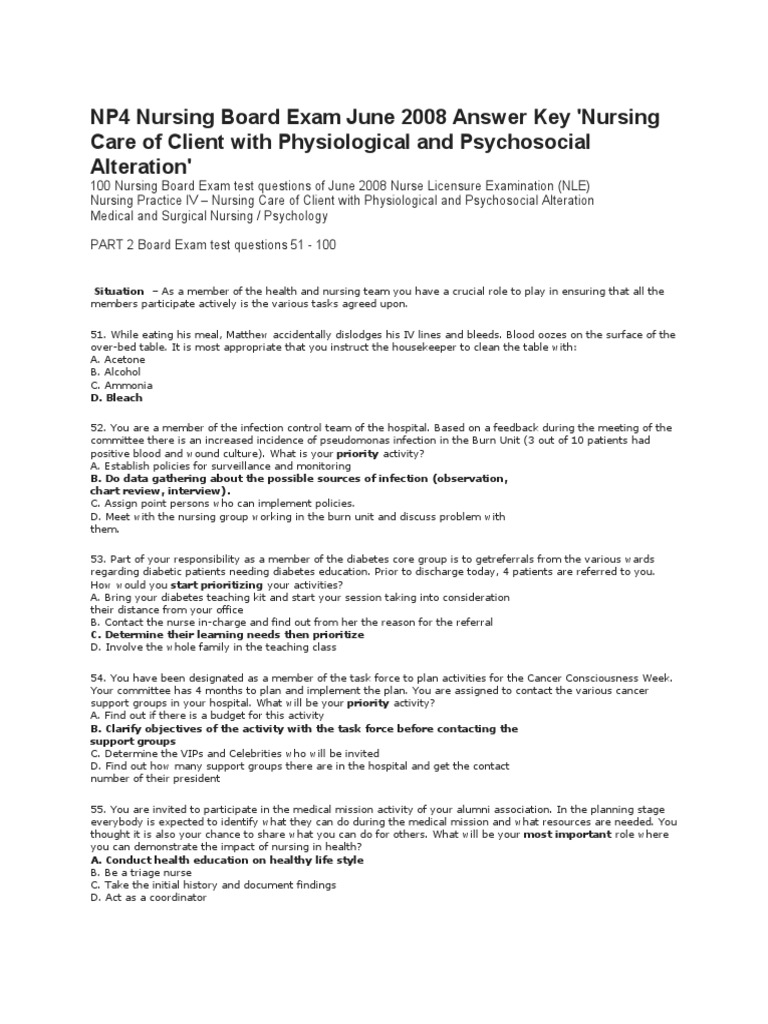 NP4 Nursing Board Exam PDF Breathing Nursing