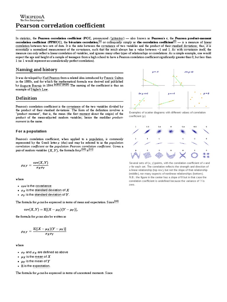 Understanding Pearson Correlation Coefficient | PDF | Mathematics ...