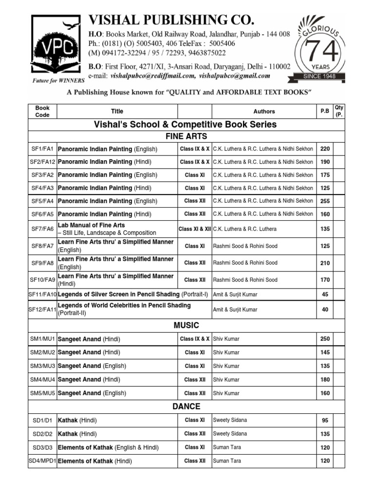 Fine Arts Music Dance Catalogue Pdf