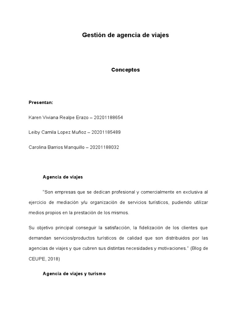 Gestión de Agencias de Viajes y Turismo | PDF | Turismo | Marketing