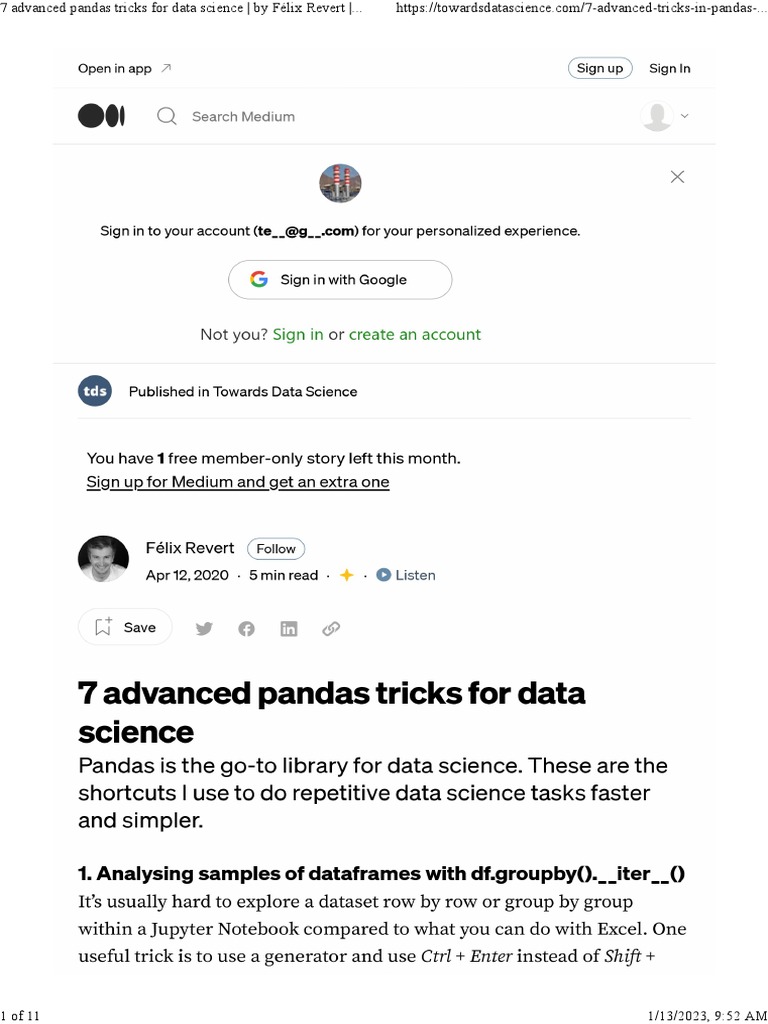 7 advanced pandas tricks for data science | PDF | Statistics ...