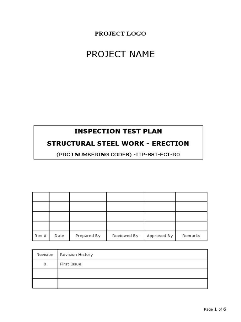 Structural Steel Erection Inspection Plan | PDF | Welding | Construction