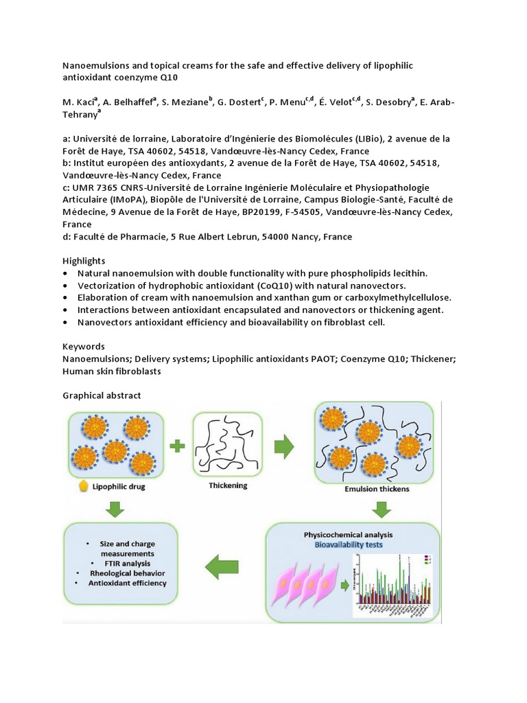 Nanoemulsions and Topical Creams For The Safe and Effective Delivery of