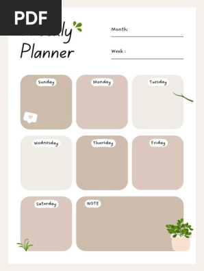 Green Cute Playful Doodle Weekly Study Planner