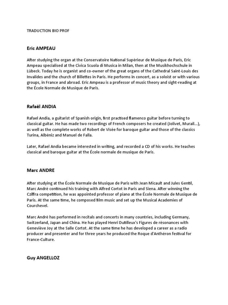 Bio Pro Enmp en | PDF | Classical Music