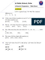 Arithmetic ProgressionWork Sheet